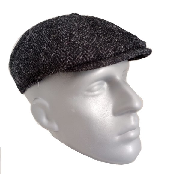 PEAKY BLINDERS Hartside Harris Tweed® Arran 8pc Cap HS15 BLACK - PICK SIZE - Picture 3 of 12